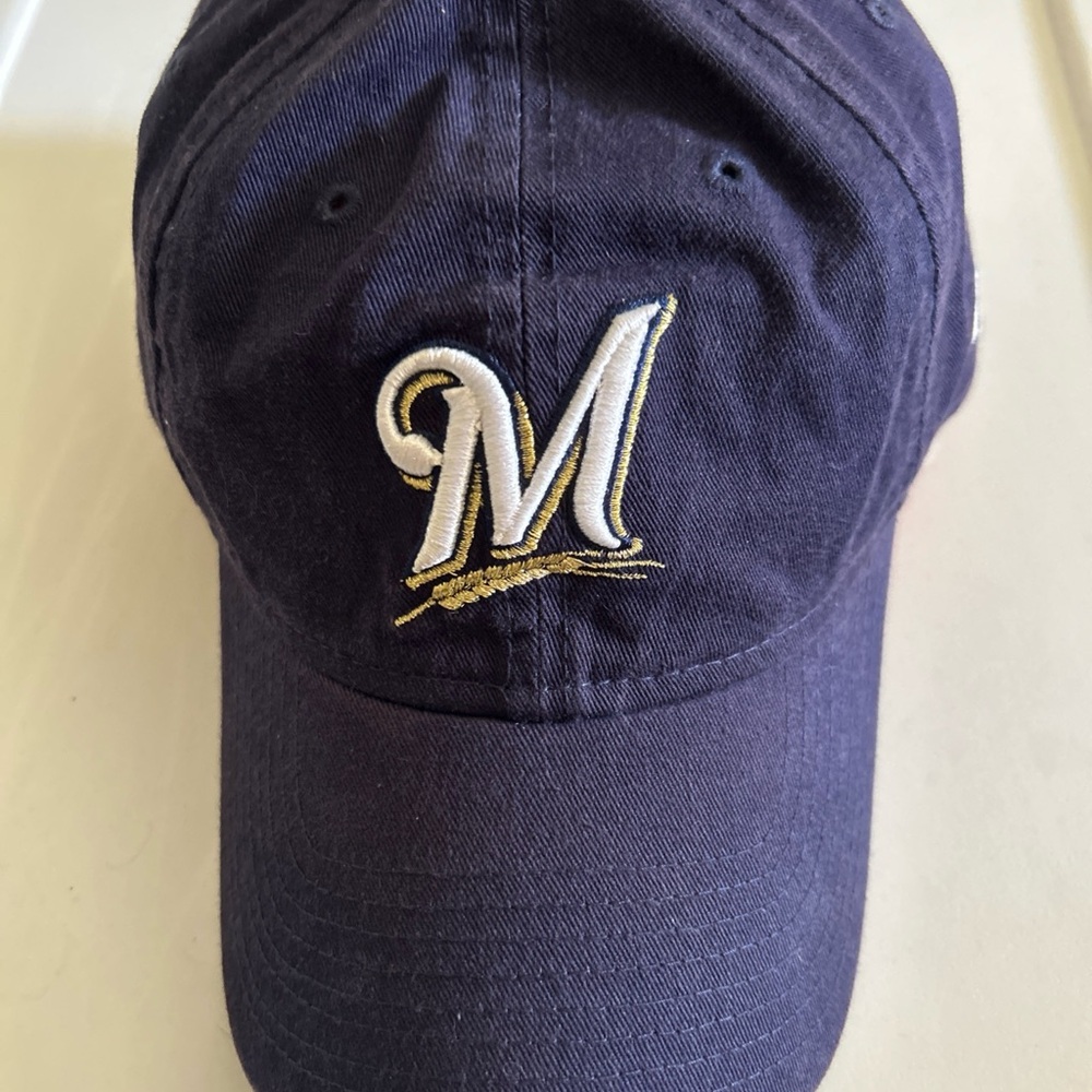 MLB Milwaukee Brewers Men's New Era 9Twenty Hat Cap Adjustable Navy Blue 920